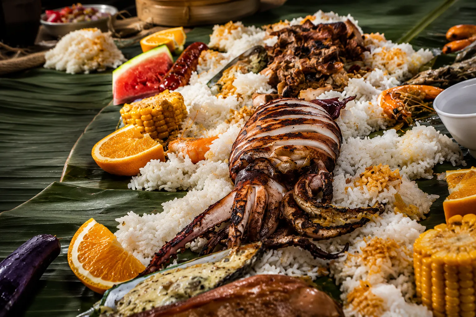 Jenmuel&rsquo;s Boodle Fight Feast &mdash; Authentic Filipino communal dining on banana leaves in Winnipeg